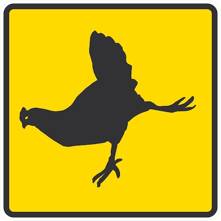 Lyle Chicken Crossing Symbol, 24x24, Engineer Grade, Yellow G-12769-EG_24x24
