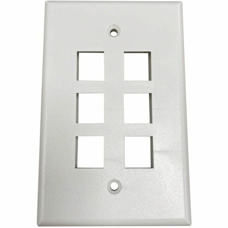 Eaton Tripp Lite Series Safe-IT 6-Port Single-Gang Keystone Wall Plate, Antibacterial, Ivory Matte, TAA N042AB-006-IVM