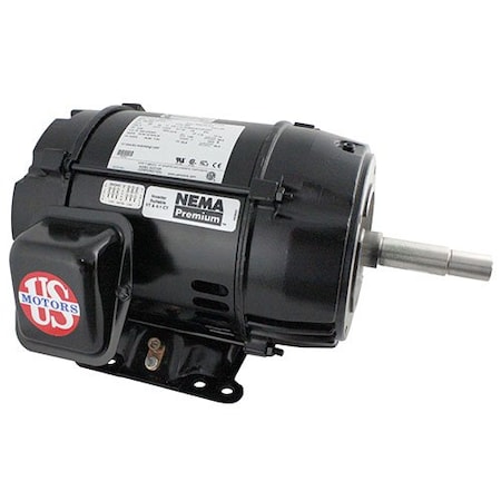 U.S. Motors Pool and Spa Pump Motor, 3-Phase, 5 HP, 182JMZ Frame, 3,450/2,850 Nameplate RPM EEQK500