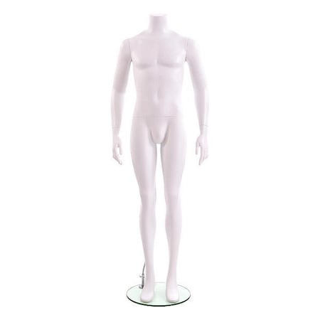 Econoco Mannequin Glass Stand, White, 72 in H DEREK1HL