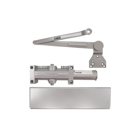 Falcon Lock-Allegion Heavy Duty Surface Door Closer, Heavy Duty Arm with Parallel Arm Bracket, 689/SP28 Painted Aluminum SC71A-HDPA 689