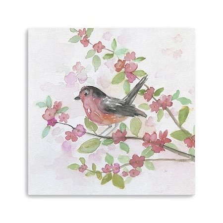 Homeroots Flower And Bird Unframed Print Wall Art 398922