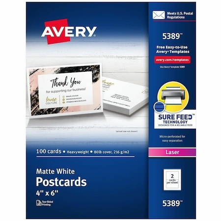 Avery Postcards, Uncoated, Two-Sided 5389