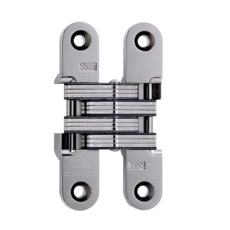 Universal Industrial Soss 3/4in x 3-3/4in Medium Duty Invisible Hinge for 1-1/8in Doors Satin Nickel Finish 212US15