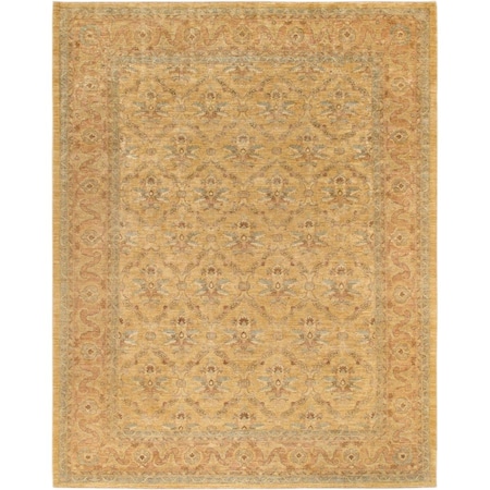 Pasargad Home Denver Hand-Knotted Gold Lamb's Wool Area Rug- 8 ft.11 in. X 11 ft. 5 in. PKB-1357 GOLD 9X11
