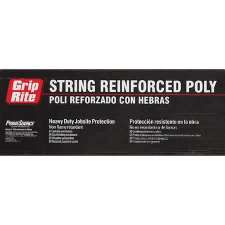 Grip-Rite 20 Ft. X 100 Ft. String Reinforced Poly Film Clear 6 Mil. Plastic Sheeting 620100CSRF