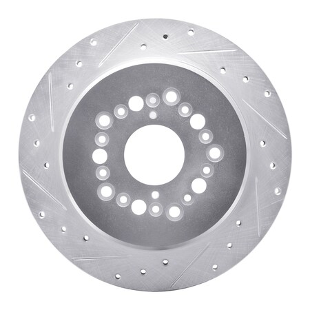 Dynamic Friction Co DFC Brake Rotor - Drilled and Slotted - Silver 631-75006L