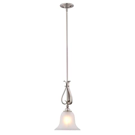 Vaxcel Monrovia Brushed Nickel Transitional Mini Pendant Ceiling Light with White Glass P0415