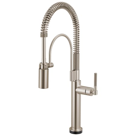 Brizo Litze SmartTouch Semi-Professional Kitchen Faucet, Knurled Handle Stainless 64343LF-SS