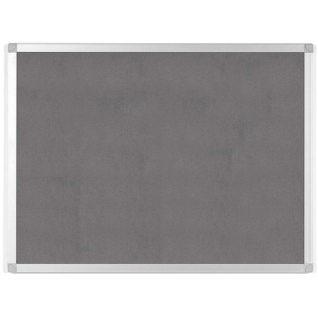 Mastervision Ayda Wall Mount Push Pin Bulletin Board, 36x48", Gray Felt, Aluminum Frame, Home/Office FA05429214