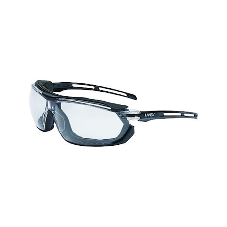 Uvex Safety Glasses, Anti-Fog, Clear Lens, Black Frame, Frameless S4040Plus