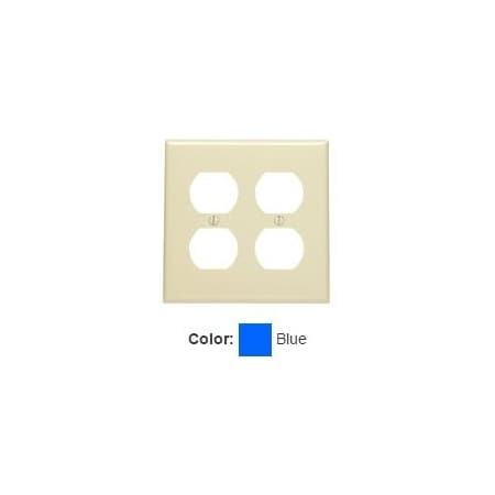 Leviton Receptacle Wallplate, Standard Size, Gang 2, Blue 80716-BU