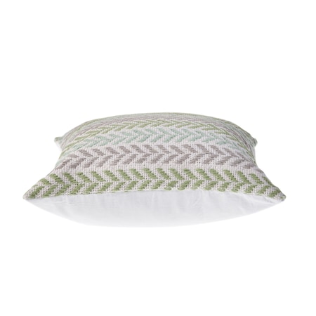 Homeroots Set of Two 18" X 18" Green Beach Chevron Cotton Zippered Pillow, 2PK 535273