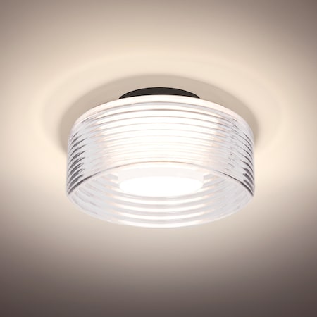 Besa Lighting Belu Ceiling, Clear Shade, Black Finish, 1x5W LED BELUCLC-LED-BK