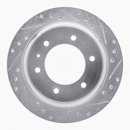 Dynamic Friction Co DFC Brake Rotor - Drilled and Slotted - Silver 631-37009R
