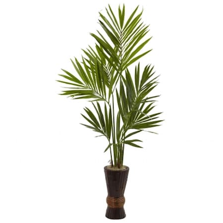 Dare2Decor 6 ft. Kentia Tree With Bamboo Planter DA409343