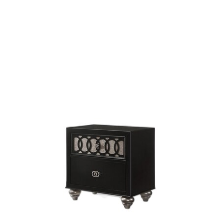 Homeroots 26" X 16" X 26" Copper Shimmery And Black Rubber Wood Nightstand 318750