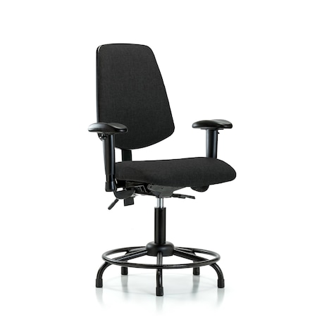 Blue Ridge Ergonomics Desk Chair Fab Desk Chair, Med, Bk, RT, Glds, Blk, Adjustable Arms, 19" to 24" Height, Fabric, Black BR-FDHCH-MB-RT-T1-A1-RG-F42