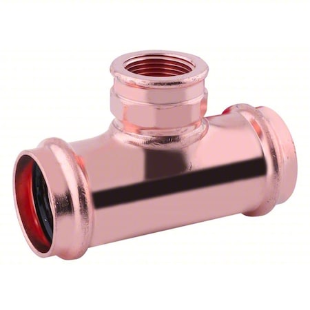 Zoro Select Tee, Copper, Press-fit 1 1/2", FNPT 3/4" 816ZC2