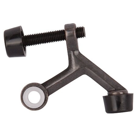 Prosource Light-Duty Hinge Pin Door Stop, 2-1/4 in Projection, Die-Cast Zinc & Plastic, Antique Brass H20-B021-PS