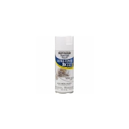 Rust-Oleum Spray Paint, White, Semi-Gloss, 12 oz 249060