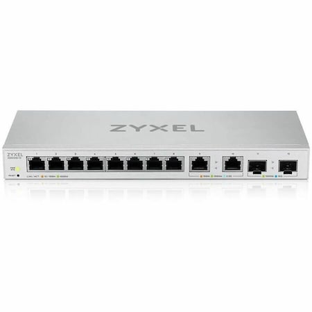 Zyxel 8-Port Gigabit Smart Managed Multi-Gig Switch2 x Copper 2.5G Ports, 2 x 1/10G SFP+ Ports XGS1210-12