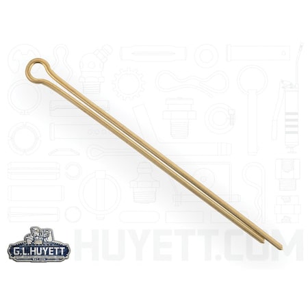 Huyett Cotter Pin, Brass, 0.188 in Dia x 4.000 in Effective Length CPB-187-4000