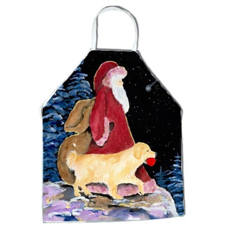 Carolines Treasures Santa Claus with Golden Retriever Apron - 27 x 31 in. SS8973APRON