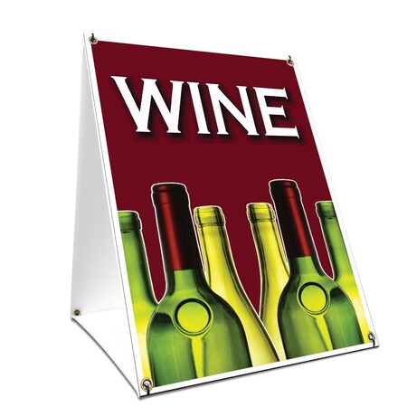 Signmission Wine, 36 Inch x 24 Inch A-frame Yard Sign, Plastic Sign SBC-2436-Wine