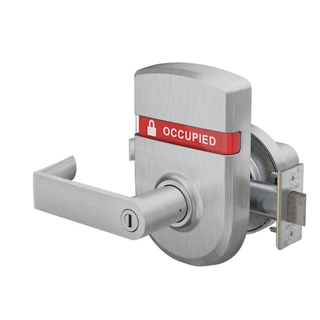Schlage Grade 1 Bed Bathroom Privacy Cyl Lock, Rhodes Leve, Satin Chrome, RightHanded ND40S RHO 626 RH OS-OCC