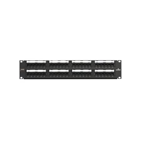 Leviton 48-Port Panel 110-Mod 8W8P, T568A/B Cat6 Extreme 6+, Black 2U 69586-U48