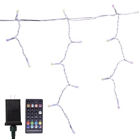 Celebrations Platinum Brilliant LED Micro/5mm RGBW 150 ct Icicle Christmas Lights 16 ft. BRIC150A