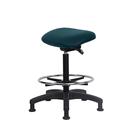 Blue Ridge Ergonomics Vinyl Sit-Stand-Standing Height with Chrome Foot Ring Stat Glides in Colonial Blue Trailblazer Vinyl VSTSS-RG-CF-RG-8546