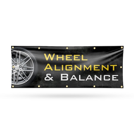 Signmission Wheel Alignment & Balancing, 48 Inch x 120 Inch, Vinyl Banner B-120-30940