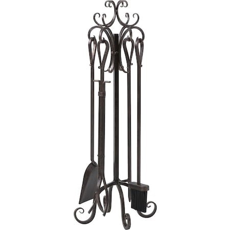 Panacea Bronze Brushed Steel Fireplace Tool Set 15916