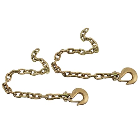 Mytee Products 3/8 in x 36 in Grade 70 Trailer Safety Chains w/ Forged Hook & Safety Clip, 2PK SC-3836x2