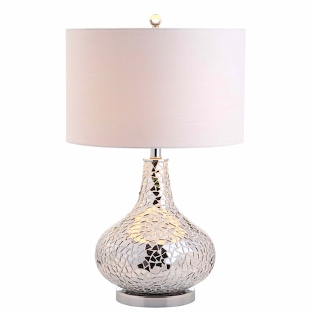 Jonathan Y Emilia 26" Mirrored Mosaic LED Table Lamp, Silver JYL1056A