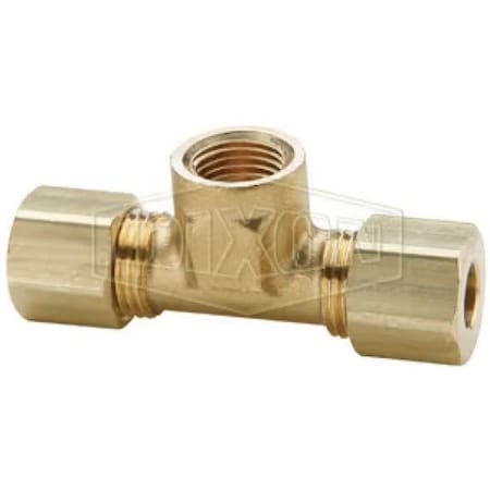Dixon The Right Connection Tube-to-Pipe Branch Tee, 1/4 x 1/8 x 7/16-24 in Nominal, Brass, Domestic 177C-0402