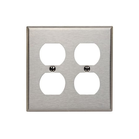 Leviton WallPlate, DuplexOutlet, StainlessSteel 84016