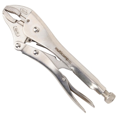 Multicomp Pro Pliers, Locking, Curved Jaw w/Wire Cutter, Chrome Vanadium, 10in. Length MP012239