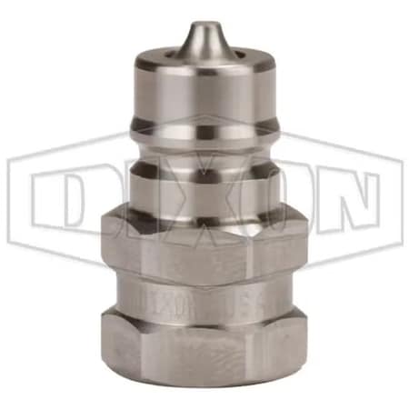 Dixon DQC K Interchange Female Plug, 3/8-18 Nominal, Female NPTF, 316 SSss Steel K3F3-SS