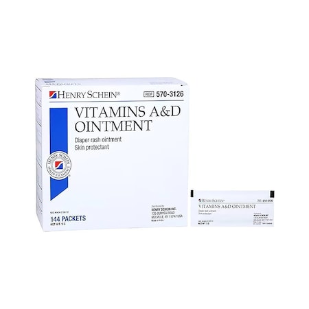 Henry Schein Vitamin A&D Ointment Topical Ointment 5gm Foil Pack, 144PK 5703126