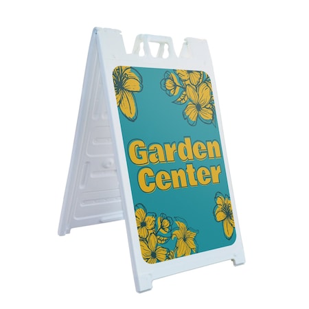 Signmission Garden Center, A-Frame & 2 Decals Installed, Heavy-Duty Plastic Frame SBHD-D-2436-30380