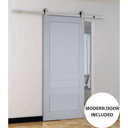 Sartodoors Slab Barn Door Panel Grey 32x96 Solid Core Modern Interior VEREGIO7411S-GRE-3296