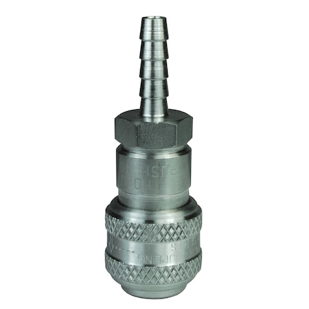 Dixon D-Series Coupler, 1/4", Hose, Barb 3/8", SS 2DS3-S