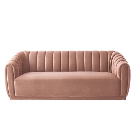 Homeroots 85" Blush Velvet Manufactured Wood Sofa 543934