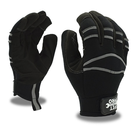 Pit Pro Activity Gloves, Knuckle Flex, Black, PK12 77174