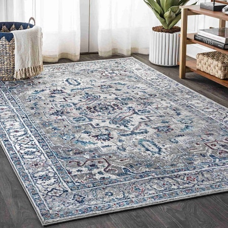 Jonathan Y Modern Persian Vintage Medallion Light Gray/Blue 4 ft. x 6 ft. Area Rug MDP105A-4