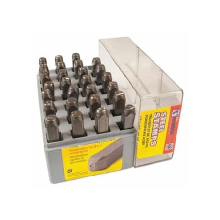 C.H. Hanson Standard Steel Hand Stamp Set, 1/2 in Stamp, 5/8 in x 5/8 in x 3 in, Ampersand Sym/Ltrs, Incl 337-20400