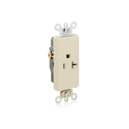 Leviton Commercial Grade Decora Receptacle, 20 Amp, 125 Volt 16351-I